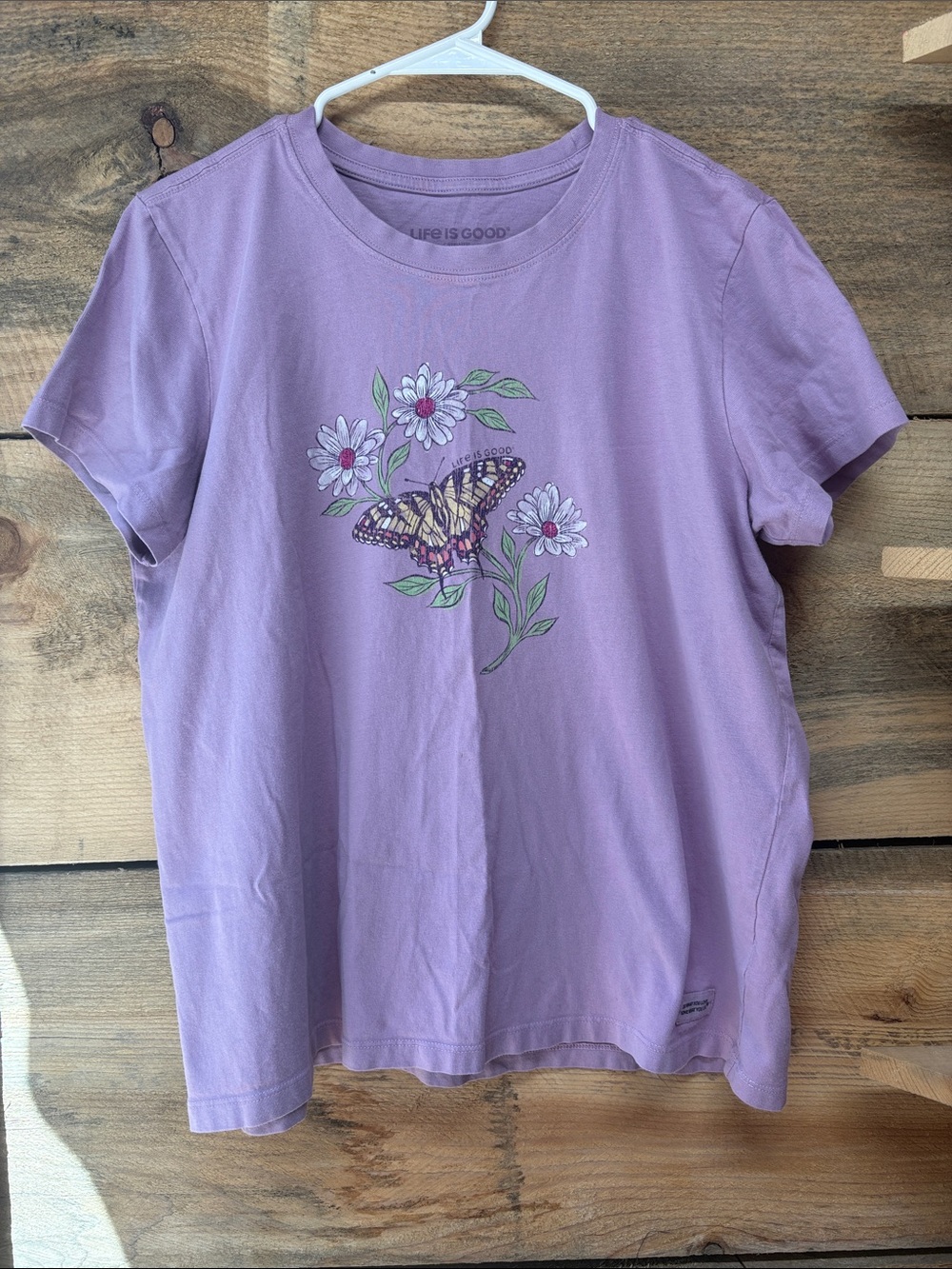 Life Is Good Butterfly & Daisy Crusher Tee